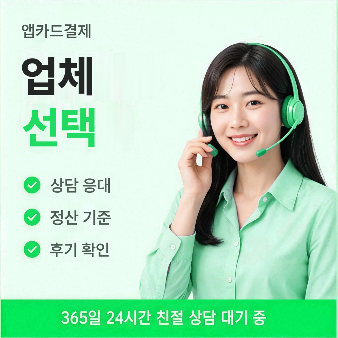 다음머니 앱카드결제 업체 선택 기준 안내 배너 이미지